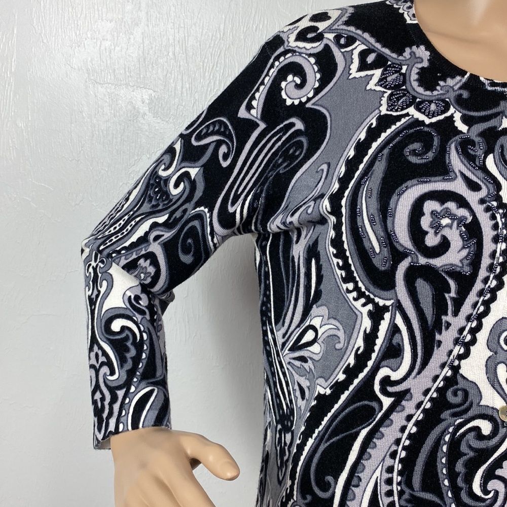 Pierri New York Black and Gray Patterned Cardigan - Picture 2 of 9